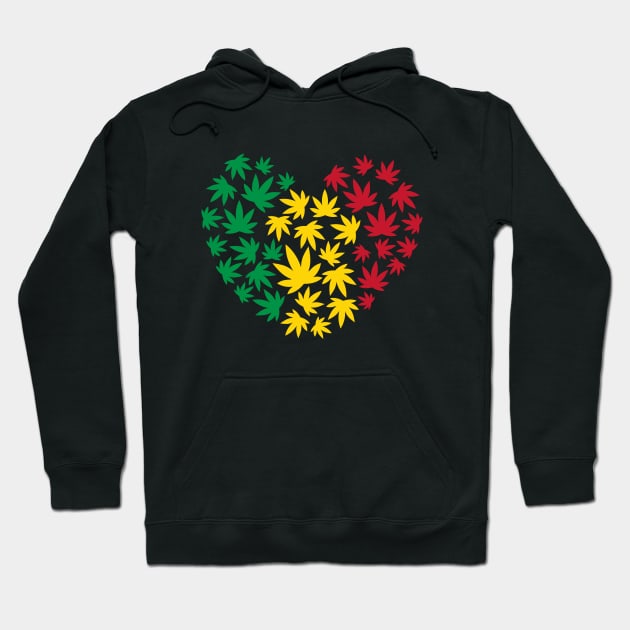 Rasta Weed Heart Hoodie by defytees